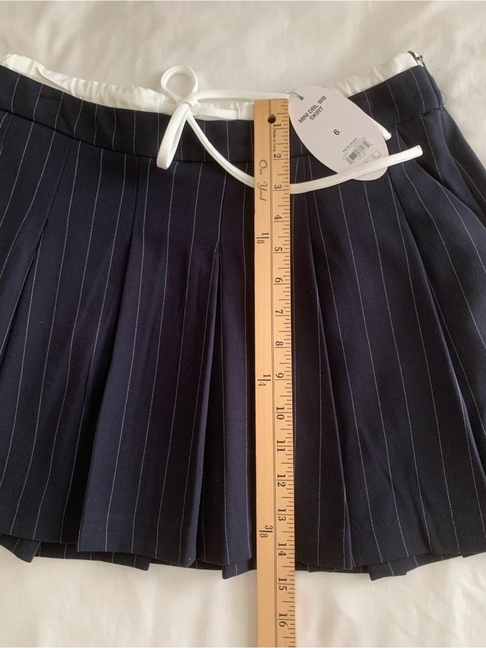 NWT Scoop Double Waistband Mini Skirt Size 6 Carbon Navy Parsnip Pleated - Picture 7 of 9